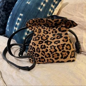 Loewe Small Flamenco Knot Bag Leopard Calf Hair